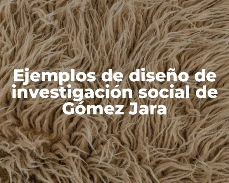 Ejemplos de diseño de investigación social de Gómez Jara