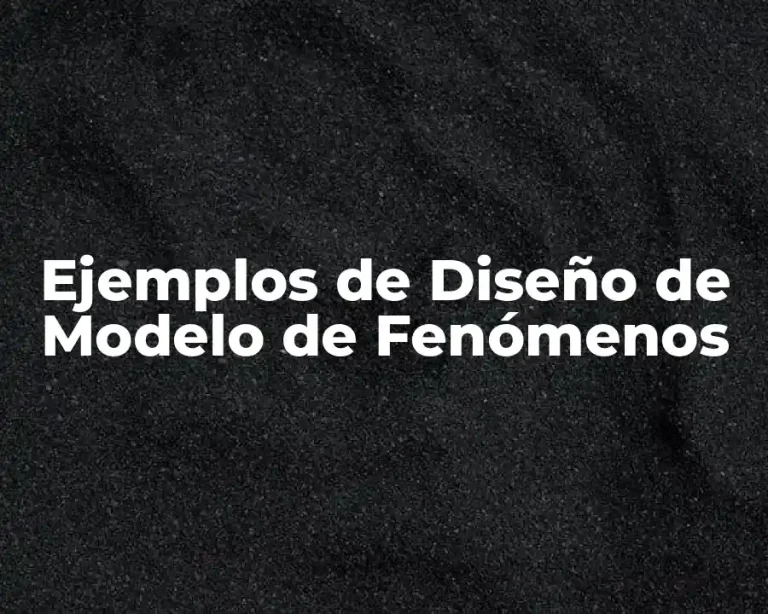Ejemplos de Diseño de Modelo de Fenómenos