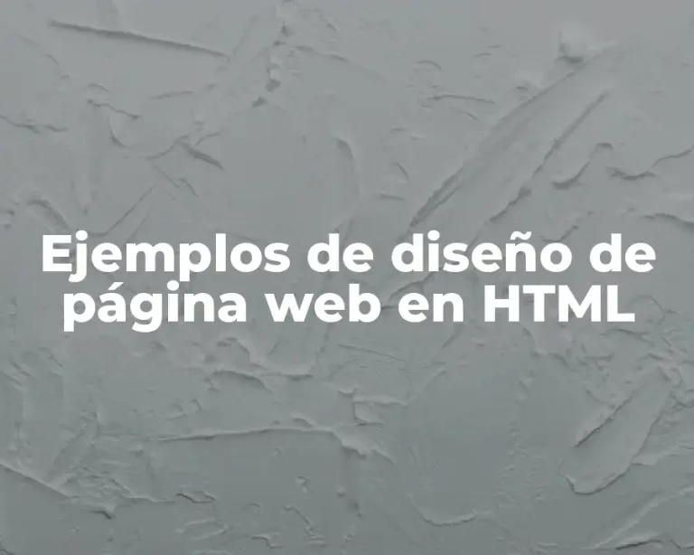 Ejemplos de diseño de página web en HTML