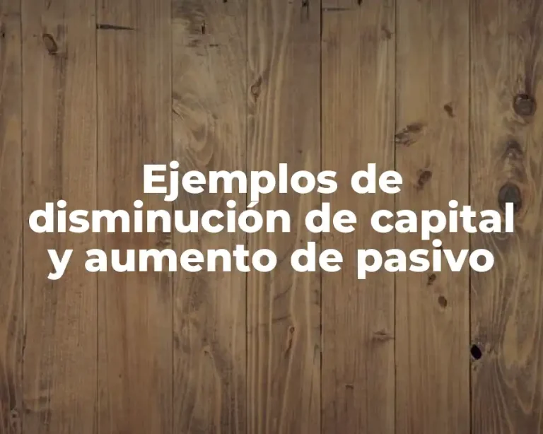 Ejemplos de disminución de capital y aumento de pasivo