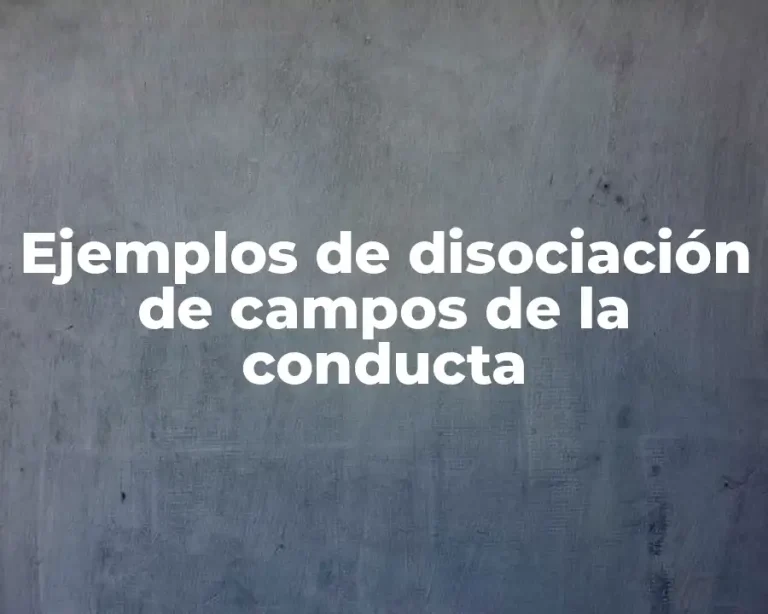 Ejemplos de disociación de campos de la conducta