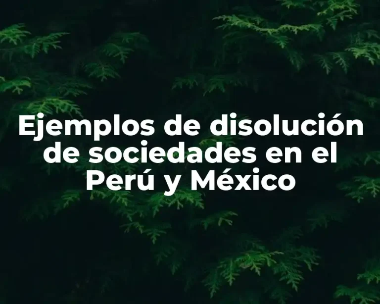 Ejemplos de disolución de sociedades en el Perú y México