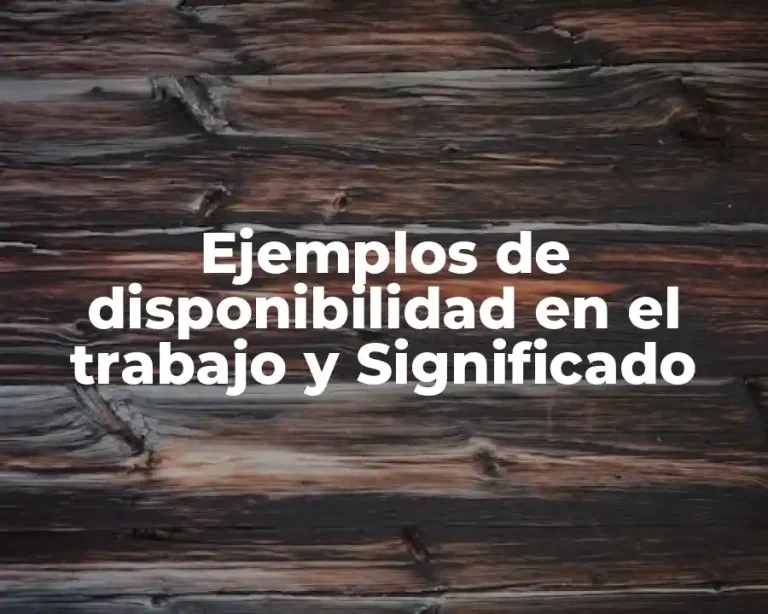 Ejemplos de disponibilidad en el trabajo y Significado