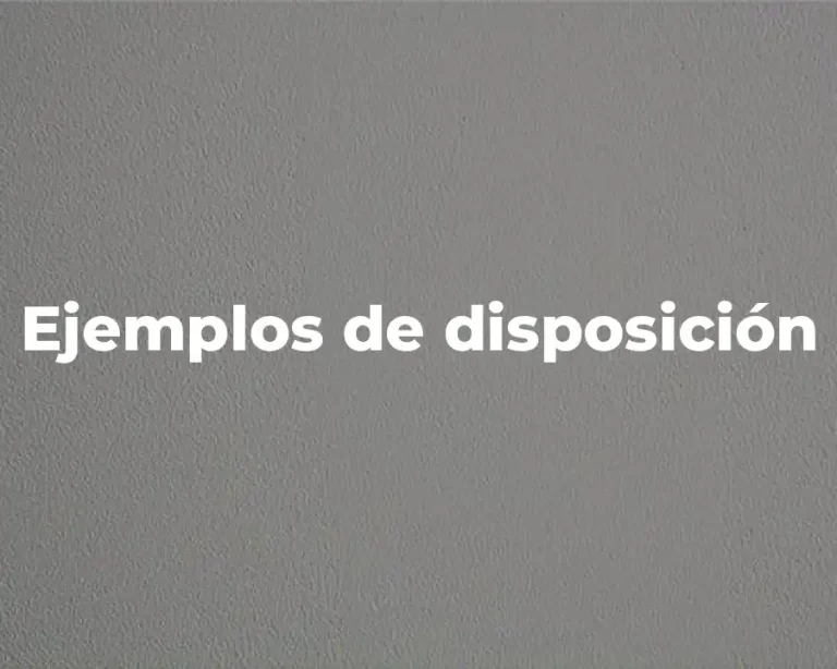 Ejemplos de disposición