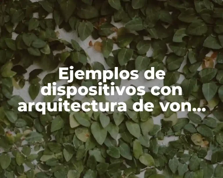 Ejemplos de dispositivos con arquitectura de von Neumann