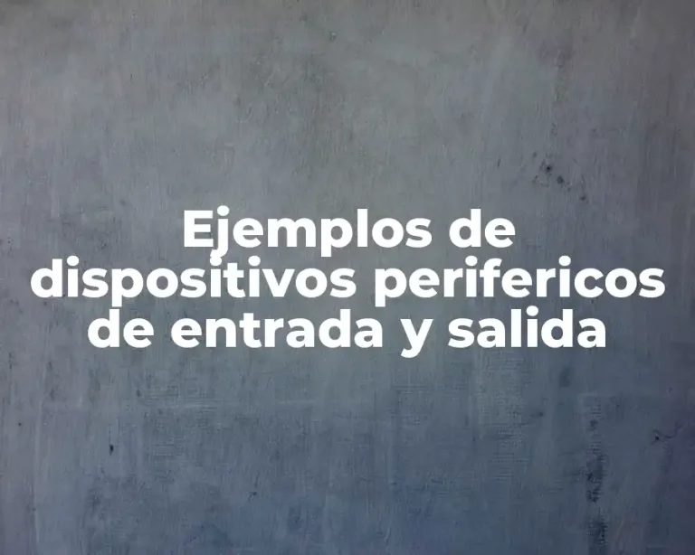 Ejemplos de dispositivos perifericos de entrada y salida
