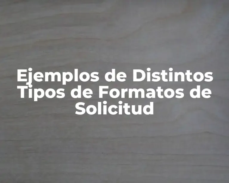 Ejemplos de Distintos Tipos de Formatos de Solicitud