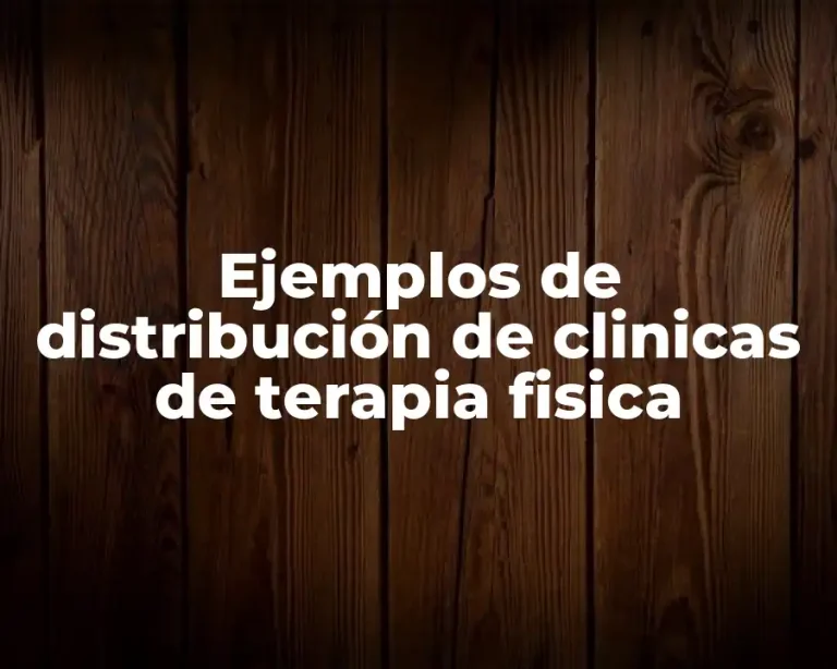 Ejemplos de distribución de clinicas de terapia fisica