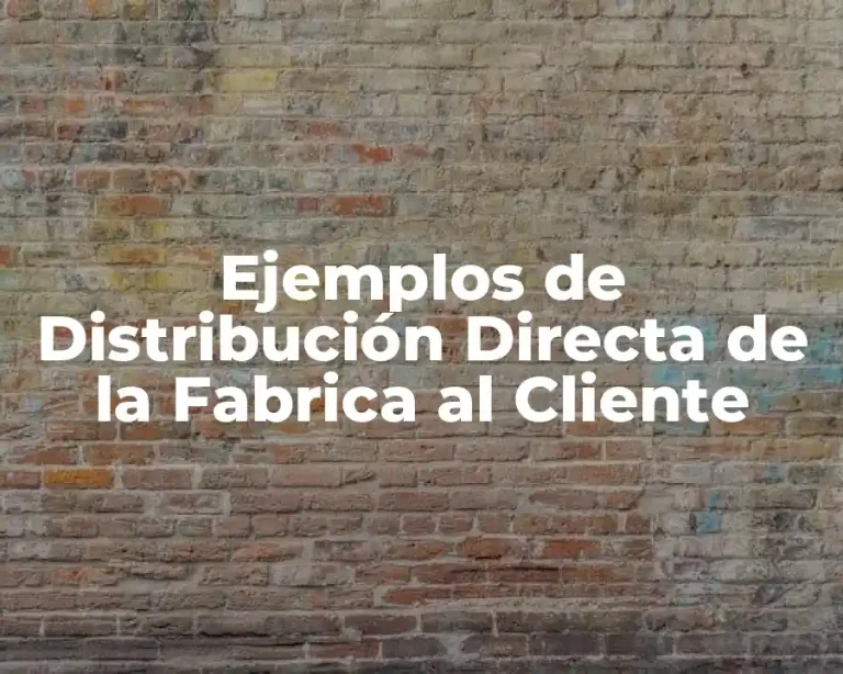 Ejemplos de Distribución Directa de la Fabrica al Cliente
