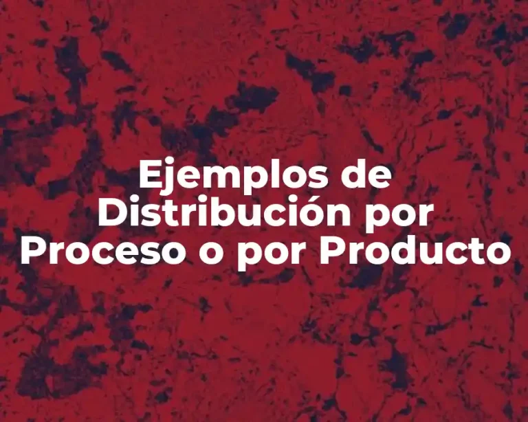 Ejemplos de Distribución por Proceso o por Producto