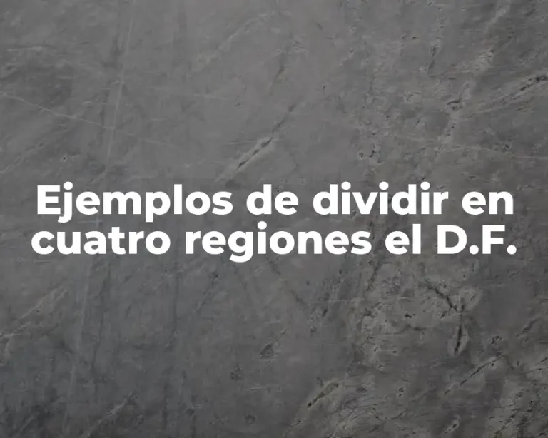 Ejemplos de dividir en cuatro regiones el D.F.