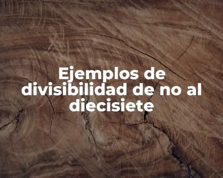 Ejemplos de divisibilidad de no al diecisiete