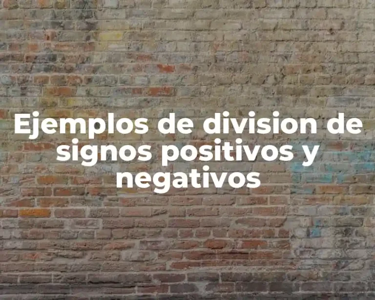 Ejemplos de division de signos positivos y negativos