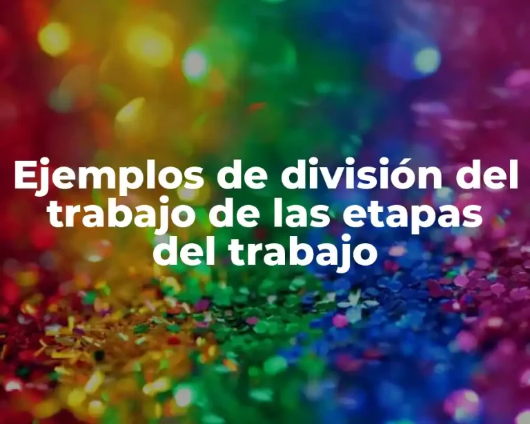 Ejemplos de división del trabajo de las etapas del trabajo