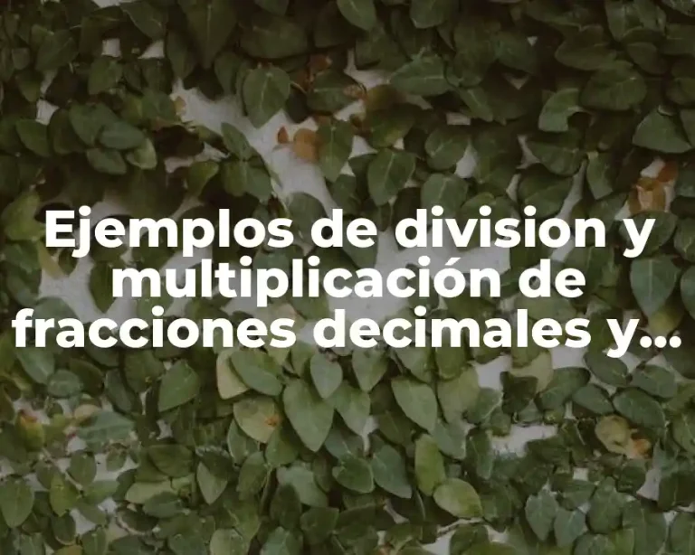 Ejemplos de division y multiplicación de fracciones decimales y Significado