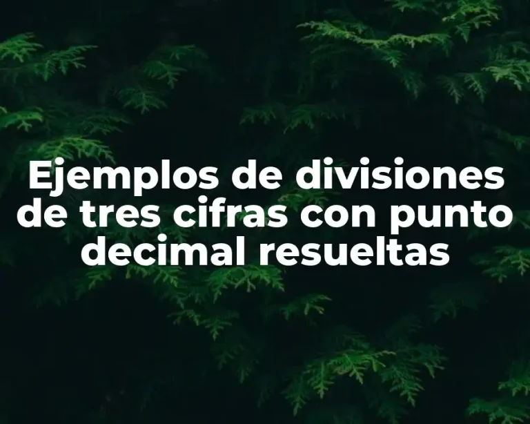 Ejemplos de divisiones de tres cifras con punto decimal resueltas