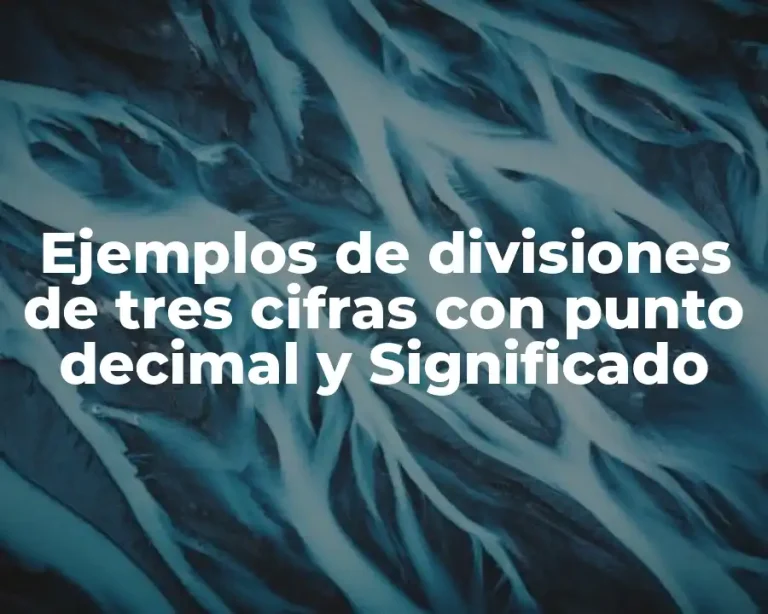 Ejemplos de divisiones de tres cifras con punto decimal y Significado