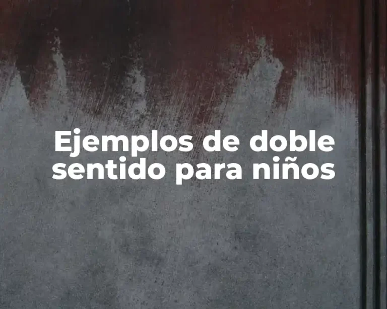 Ejemplos de doble sentido para niños
