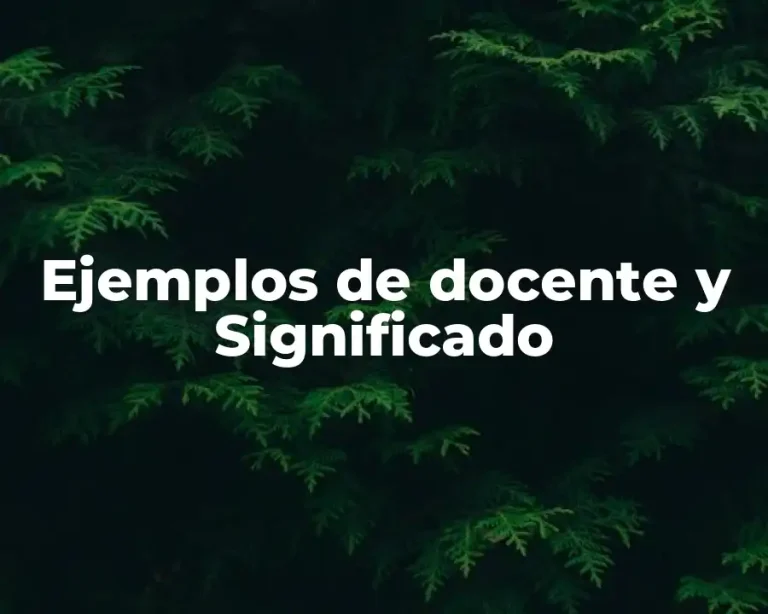 Ejemplos de docente y Significado