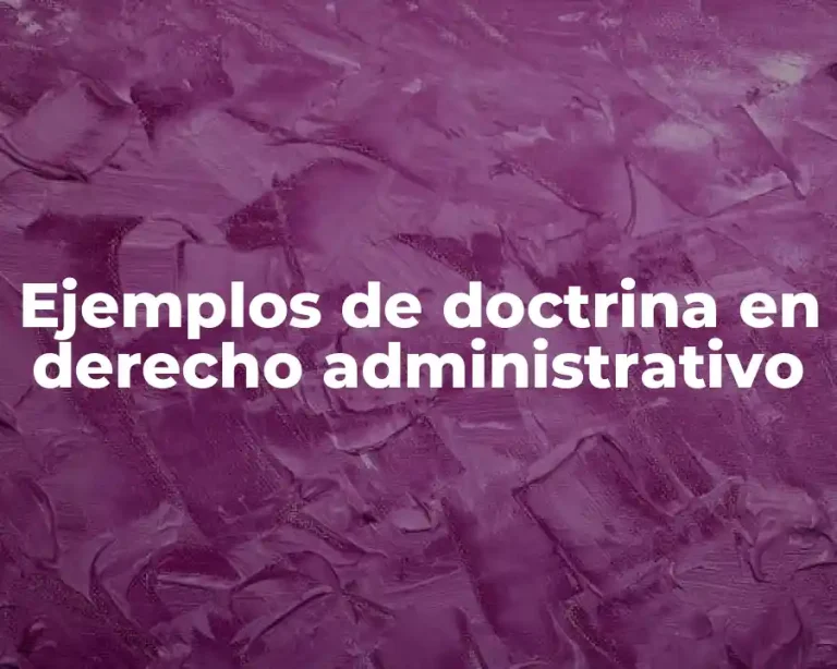 Ejemplos de doctrina en derecho administrativo