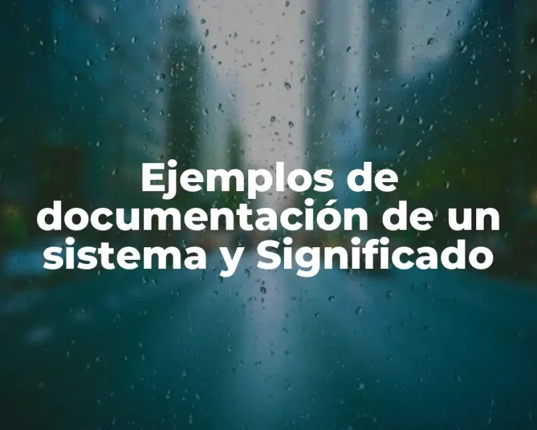 Ejemplos de documentación de un sistema y Significado