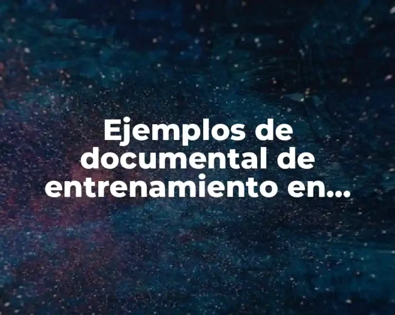 Ejemplos de documental de entrenamiento en español echos en casa