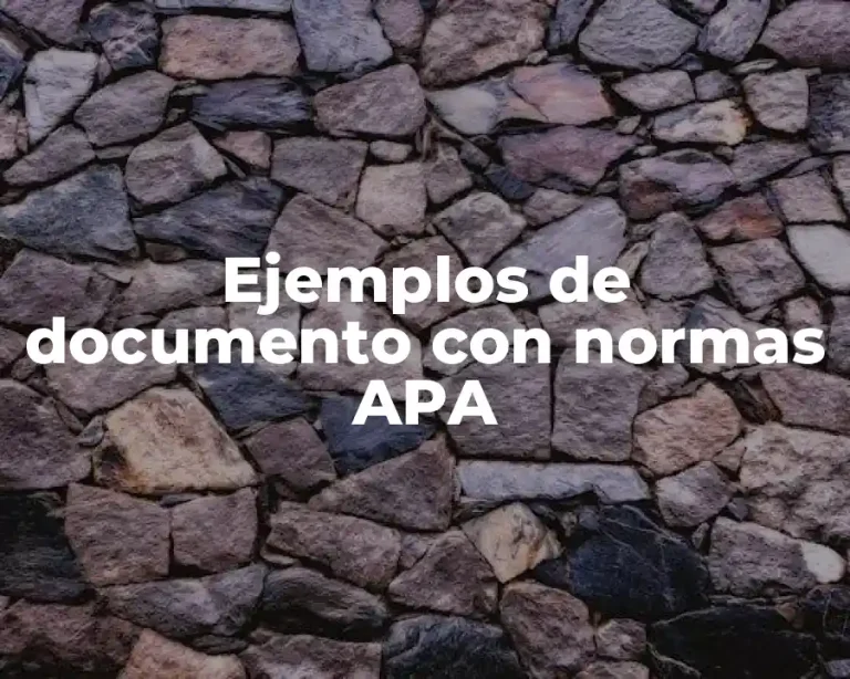 Ejemplos de documento con normas APA