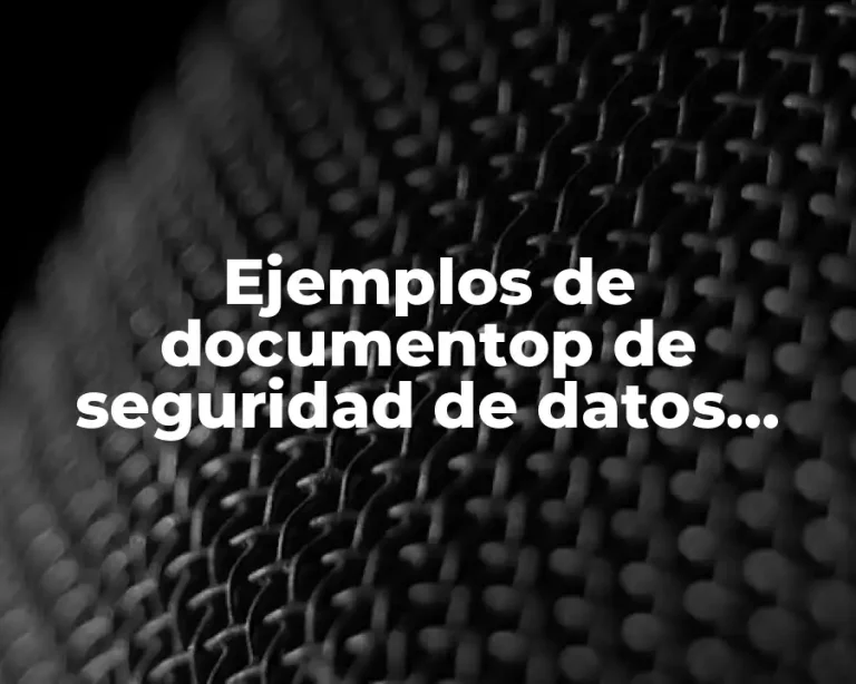 Ejemplos de documentop de seguridad de datos personales