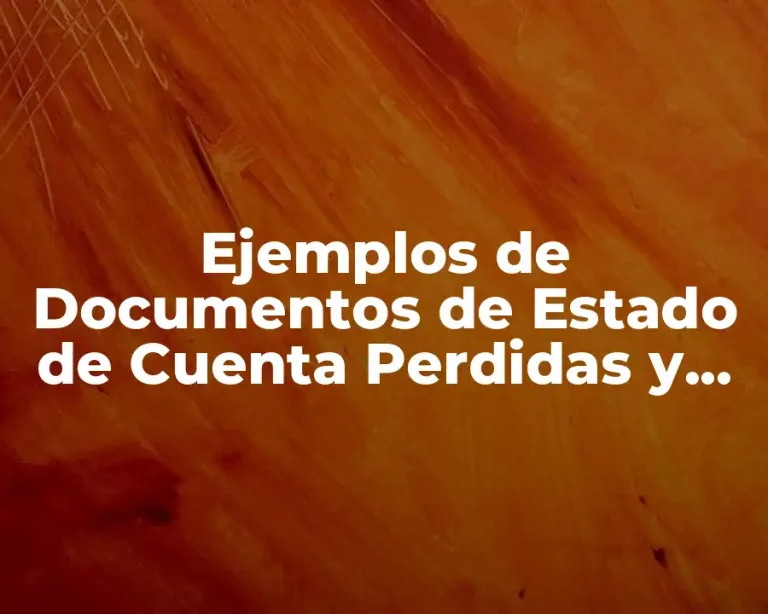 Ejemplos de Documentos de Estado de Cuenta Perdidas y Ganancias