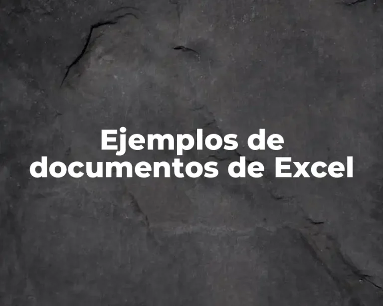 Ejemplos de documentos de Excel
