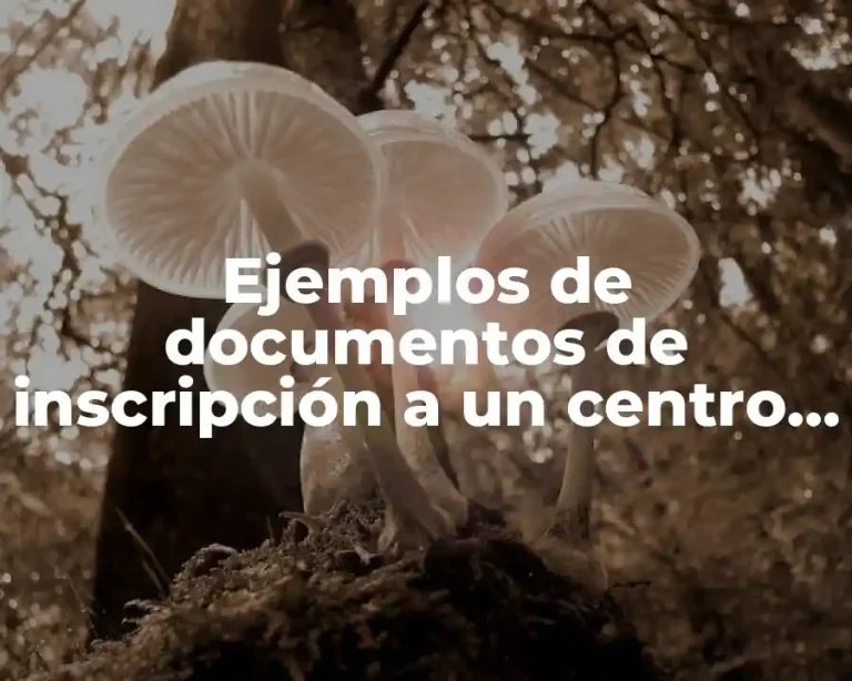 Ejemplos de documentos de inscripción a un centro recreativo