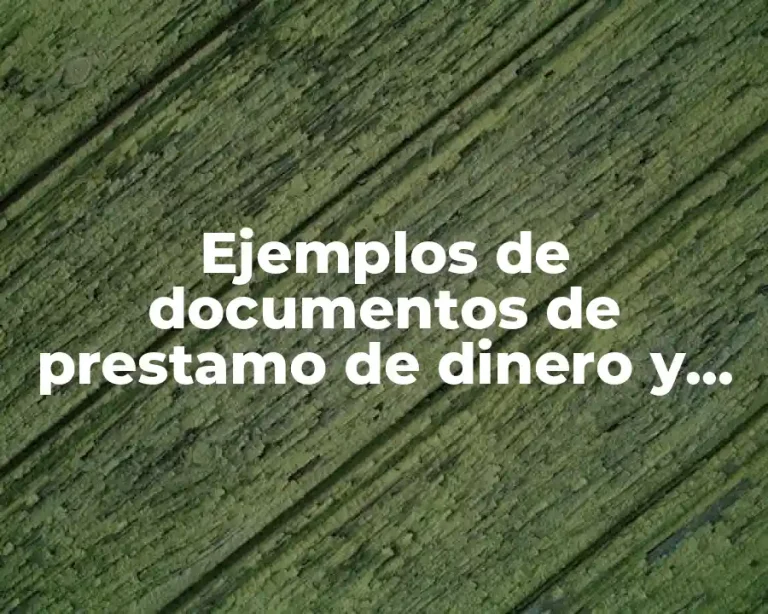 Ejemplos de documentos de prestamo de dinero y Significado