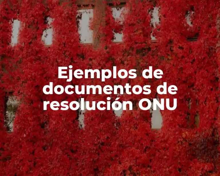 Ejemplos de documentos de resolución ONU