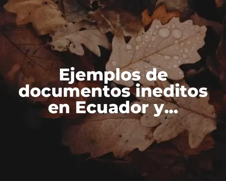 Ejemplos de documentos ineditos en Ecuador y Significado