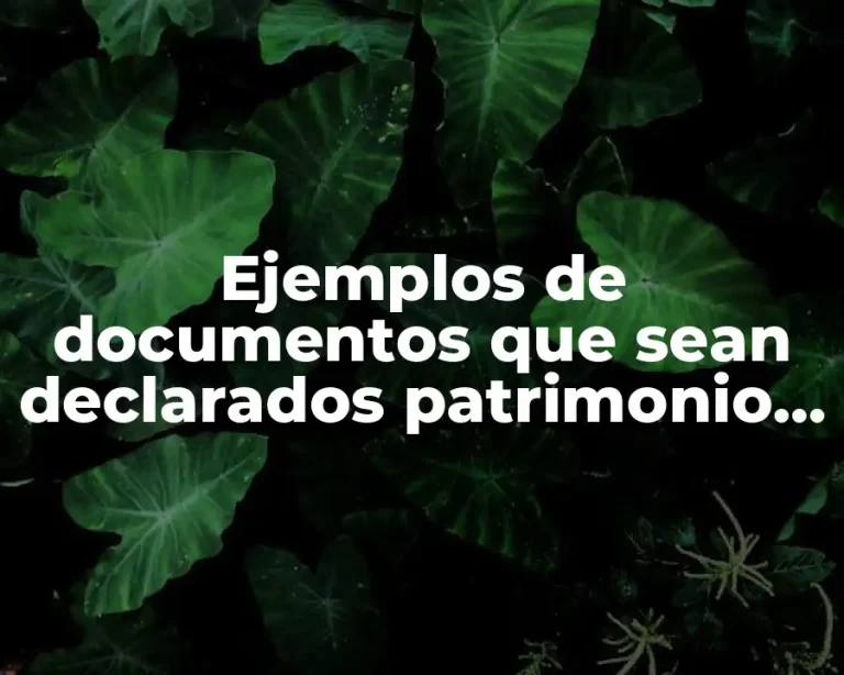Ejemplos de documentos que sean declarados patrimonio de la humanidad