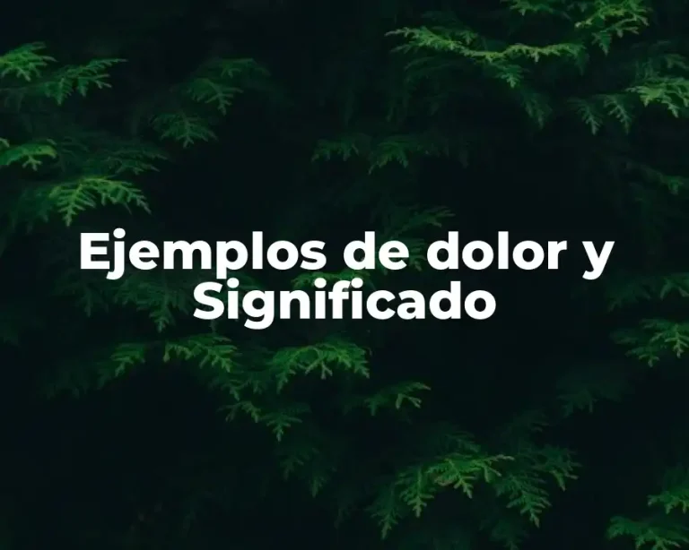 Ejemplos de dolor y Significado