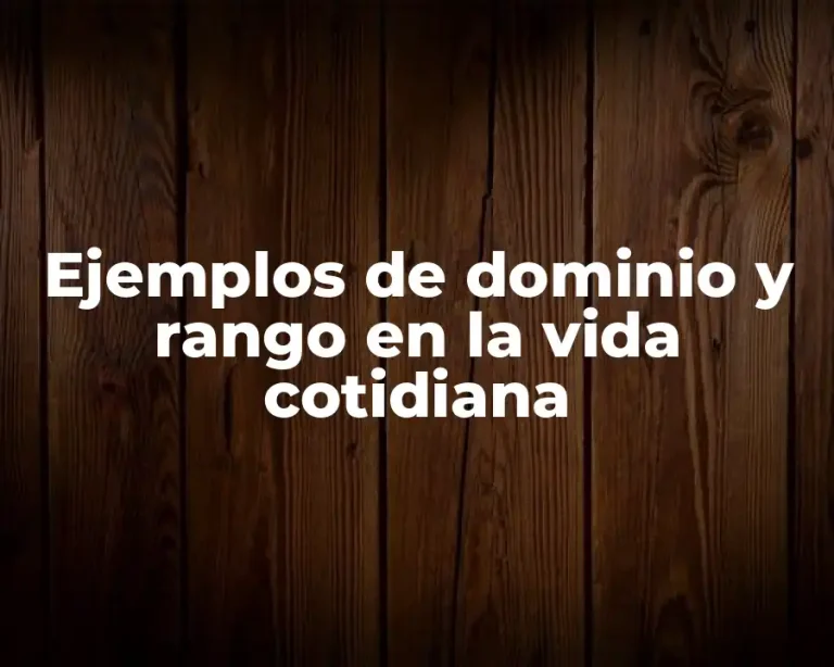 Ejemplos de dominio y rango en la vida cotidiana