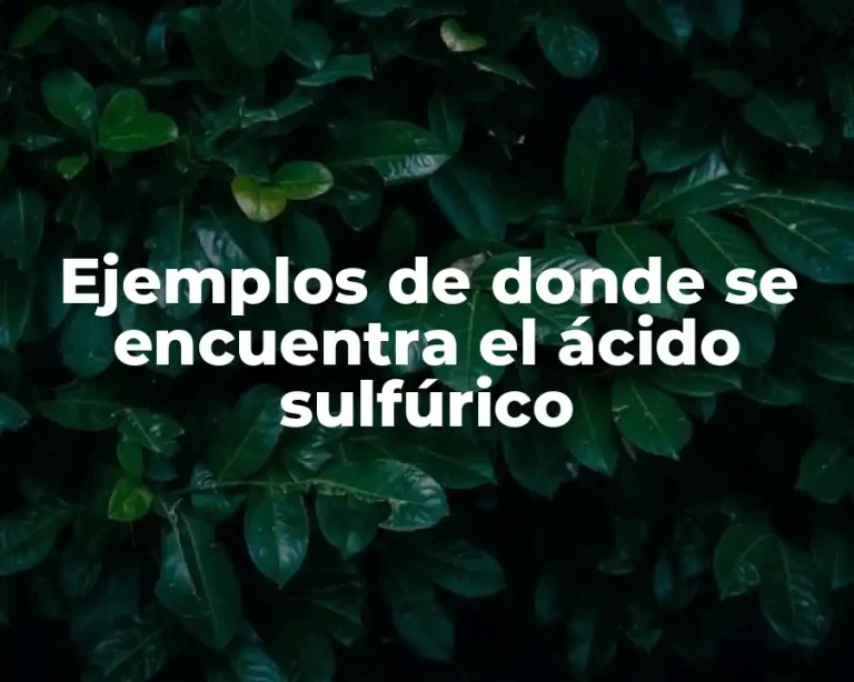Ejemplos de donde se encuentra el ácido sulfúrico