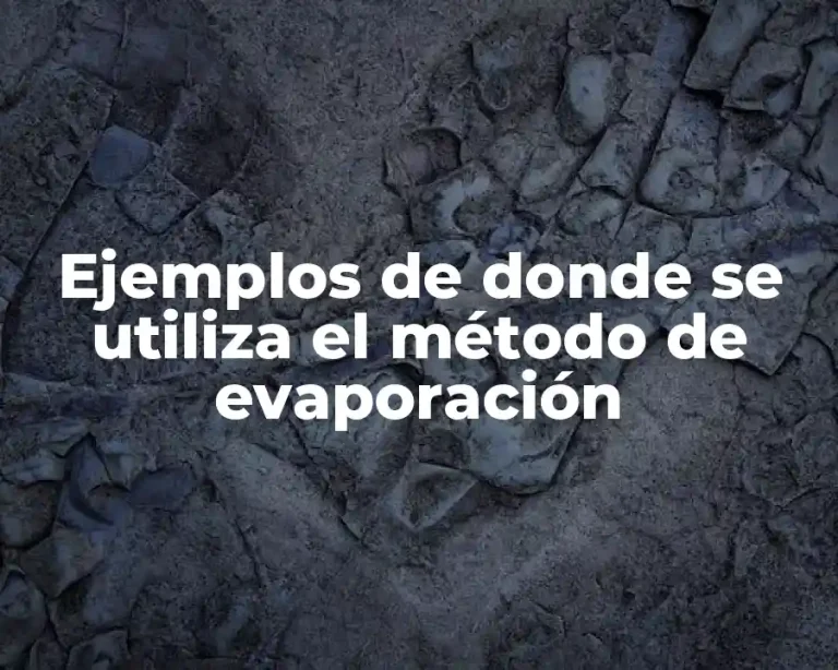 Ejemplos de donde se utiliza el método de evaporación