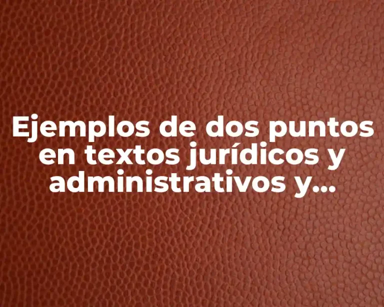 Ejemplos de dos puntos en textos jurídicos y administrativos y Significado