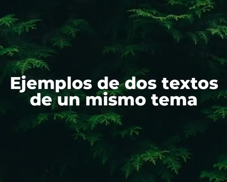 Ejemplos de dos textos de un mismo tema