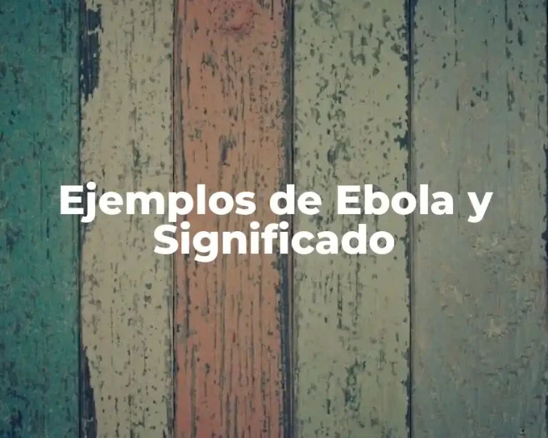 Ejemplos de Ebola y Significado