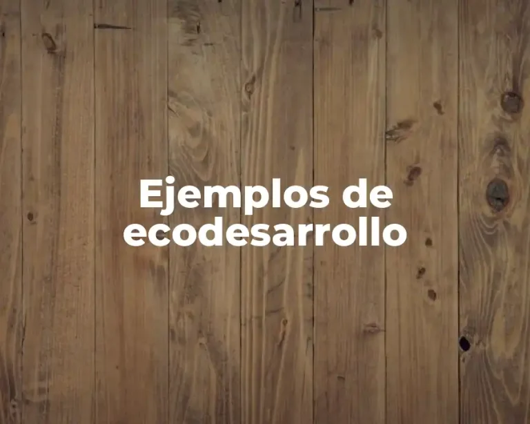 Ejemplos de ecodesarrollo