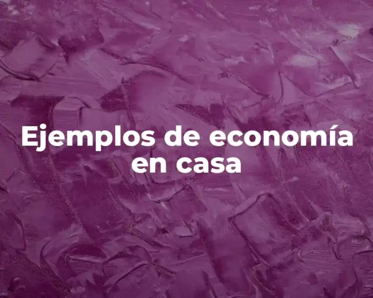 Ejemplos de economía en casa