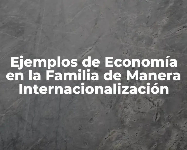 Ejemplos de Economía en la Familia de Manera Internacionalización