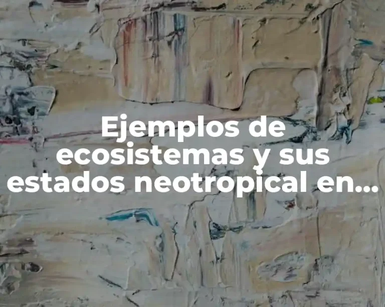 Ejemplos de ecosistemas y sus estados neotropical en México