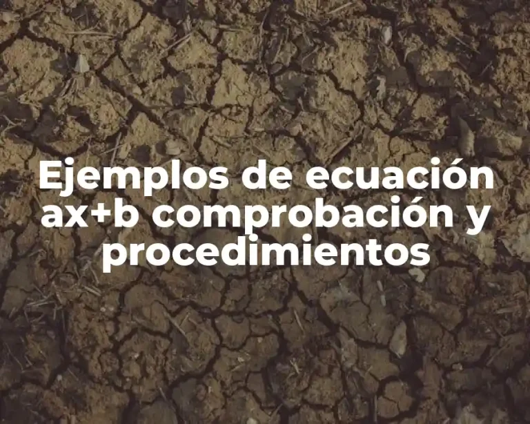 Ejemplos de ecuación ax+b comprobación y procedimientos