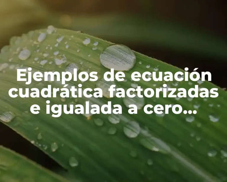 Ejemplos de ecuación cuadrática factorizadas e igualada a cero resuelto