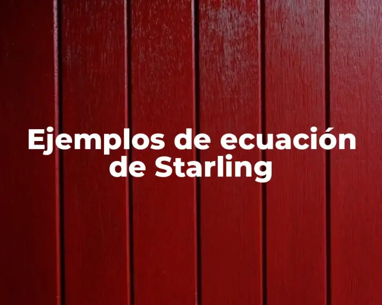 Ejemplos de ecuación de Starling