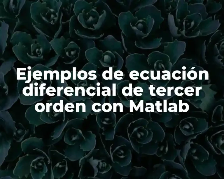 Ejemplos de ecuación diferencial de tercer orden con Matlab